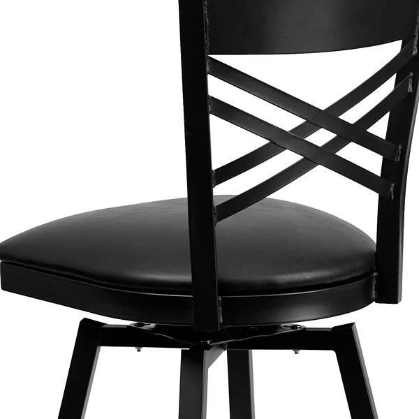 Flash Furniture Traditional Vinyl Restaurant Swivel Barstool With Back, Black (XU6F8BXSWVBKV) - Image 7