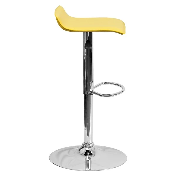 Flash Furniture Contemporary Vinyl Adjustable Height Barstool With Back, Yellow (DS801CONTYEL) - Image 5