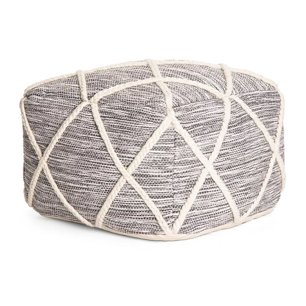 Anji Mountain Fabric Pouf Ottoman, Gray (AMBPF053-2014) - Image 2