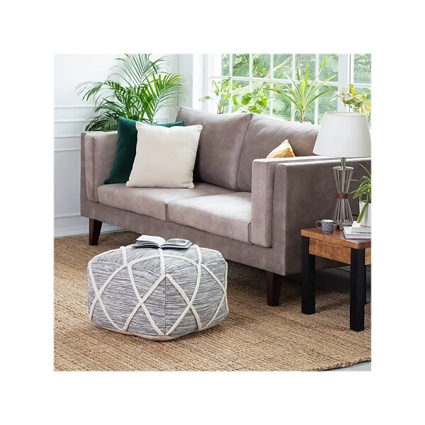 Anji Mountain Fabric Pouf Ottoman, Gray (AMBPF053-2014) - Image 6