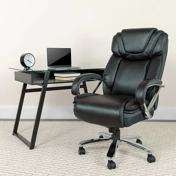 Flash Furniture HERCULES Series Ergonomic LeatherSoft Swivel Big & Tall Executive Office Chair, Black (GO2092M1BK)