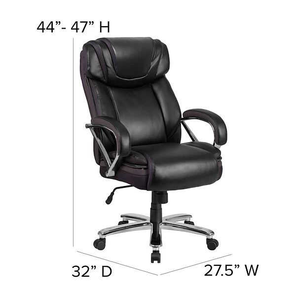 Flash Furniture HERCULES Series Ergonomic LeatherSoft Swivel Big & Tall Executive Office Chair, Black (GO2092M1BK) - Image 6