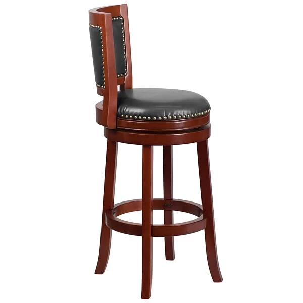 Flash Furniture Transitional LeatherSoft Swivel Barstool With Back, Dark Cherry (TA355530DC) - Image 3