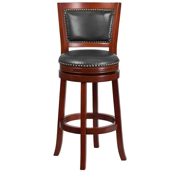 Flash Furniture Transitional LeatherSoft Swivel Barstool With Back, Dark Cherry (TA355530DC) - Image 4