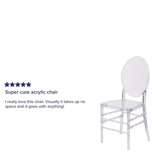 Flash Furniture Flash Elegance Clear Resin Ghost Chair (Y3FLO) - Image 3