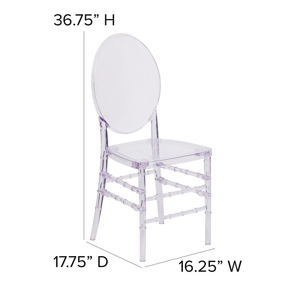 Flash Furniture Flash Elegance Clear Resin Ghost Chair (Y3FLO) - Image 5