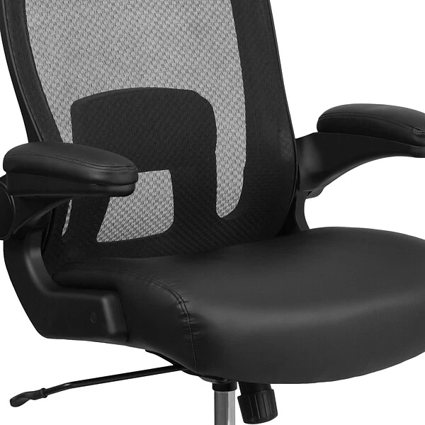 Flash Furniture HERCULES Series Mesh/LeatherSoft Swivel Big & Tall Executive Office Chair, Black (BT20180LEA) - Image 8