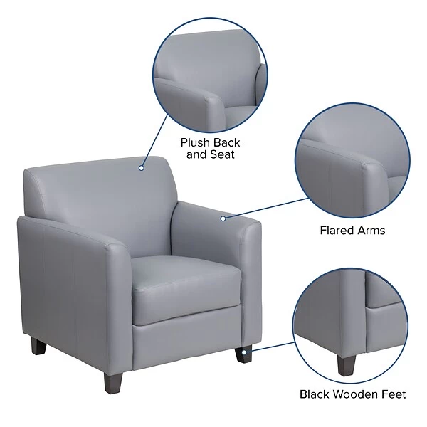 Flash Furniture Hercules Diplomat Series Faux Leather Reception Set, Gray (BT8271GY) - Image 3