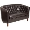 Flash Furniture 28" Leather Barrel Loveseat Brown(QYB162HY90308BN)
