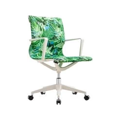The Raynor Group Elizabeth Sutton Wynwood Fabric Swivel Task Chair, Pura Vida White Silver (K-ESWY-WHT-VIDA-SIL)