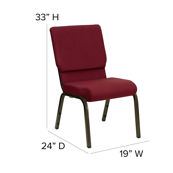 Flash Furniture HERCULES™ Fabric Stacking Church Chair With 4 1/4"T Seat, Gold Vein - Image 5