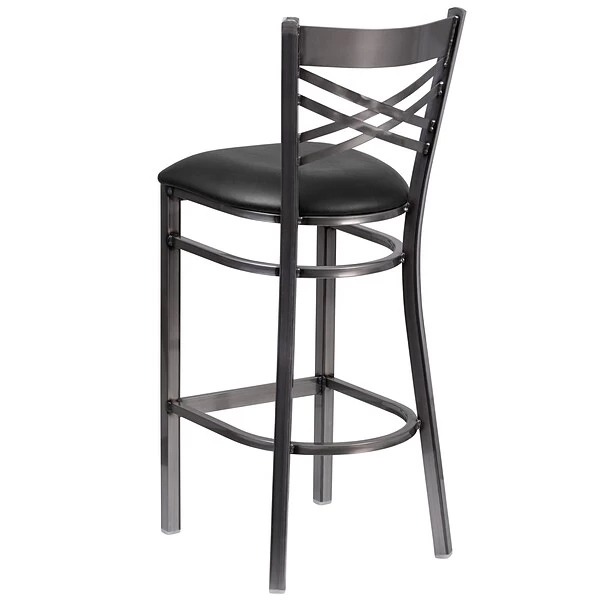 Flash Furniture Traditional Vinyl Restaurant Barstool With Back, Black (XU6F8BCLBARBLKV) - Image 6