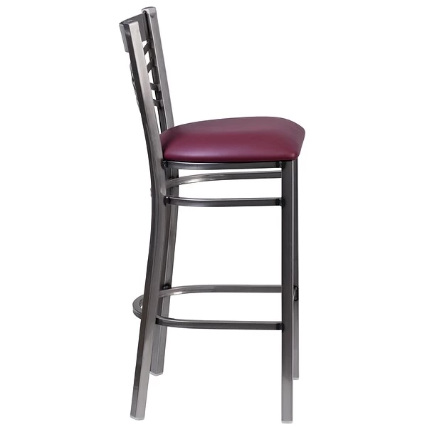 Flash Furniture Traditional Vinyl Restaurant Barstool With Back, Burgundy, 2-Pieces (2XU6F8BCLBBURV) - Image 6