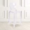 Ghost Counter Stool In Transparent Crystal With Tear Back (OWTEARBACK24)