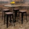 Flash Furniture Metal 24" High Counter-Height Bar Stool, Black, 4-Pieces (4ET31320W24BKR)