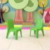 Flash Furniture Plastic School Chair With Carrying Handle And 11'' Seat Height, Green, 2-Pieces (2YUYCX011GREEN)