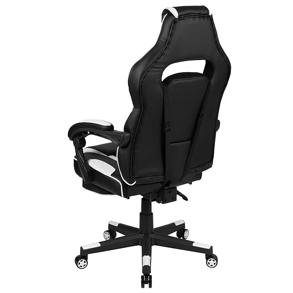 Flash Furniture X40 Ergonomic LeatherSoft Swivel Gaming Massaging Chair, White (CH00288WH) - Image 7