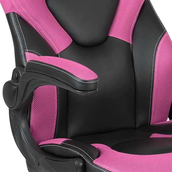 Flash Furniture X10 Ergonomic LeatherSoft Swivel Gaming Chair, Pink/Black (CH00095PK) - Image 8