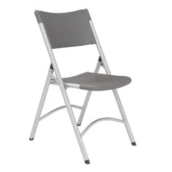 NPS 600 Series Heavy Duty Plastic Folding Chair, Charcoal Slate, 4 Pack (620/4)