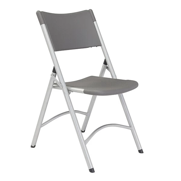 NPS 600 Series Heavy Duty Plastic Folding Chair, Charcoal Slate, 4 Pack (620/4)