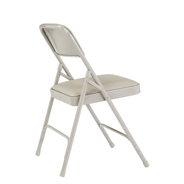 NPS 1200 Series Vinyl Padded Premium Folding Chairs, Warm Grey/Grey, 4/Pack (1202/4) - Image 3
