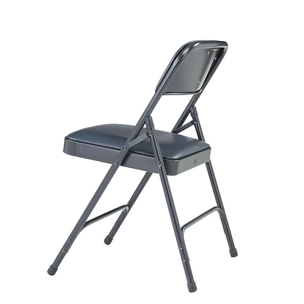 NPS 1200 Series Vinyl Padded Premium Folding Chairs, Dark Midnight Blue/Char-Blue, 4/Pack (1204/4) - Image 4