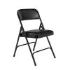 NPS 1200 Series Vinyl Padded Premium Folding Chairs, Caviar Black/Black, 4/Pack (1210/4)