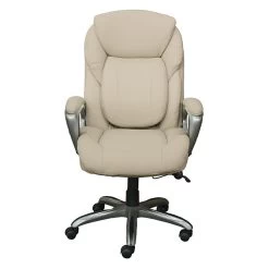 Serta Works My Fit Bonded Leather Executive Office Chair With Tailored Reach, Inspired Ivory (CHR200064)
