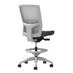 Union & Scale Workplace2.0™ Fabric Stool, Iron Ore, Adjustable Lumbar, Armless, Synchro-Tilt, Partial Assembly Required