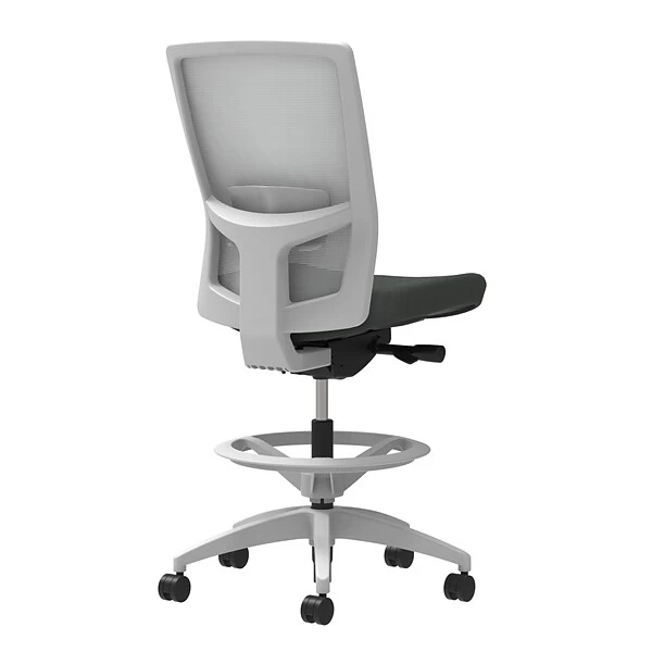 Union & Scale Workplace2.0™ Fabric Stool, Iron Ore, Adjustable Lumbar, Armless, Synchro-Tilt, Partial Assembly Required