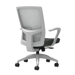 Union & Scale Workplace2.0™ Fabric Task Chair, Iron Ore, Integrated Lumbar, Fixed Arms, Synchro-Tilt With Seat Slide (53528)
