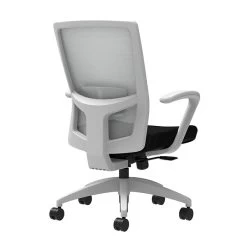 Union & Scale Workplace2.0™ Fabric Task Chair, Black, Adjustable Lumbar, Fixed Arms, Synchro-Tilt W/ Seat Slide Control (53525)