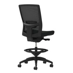 Union & Scale Workplace2.0™ Stool, Black Vinyl, Adjustable Lumbar, Armless, Synchro-Tilt Seat Control (53884)