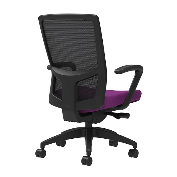 Union & Scale Workplace2.0™ Fabric Task Chair, Amethyst, Integrated Lumbar, Fixed Arms, Adv Synchro-Tilt Seat Control (53660)