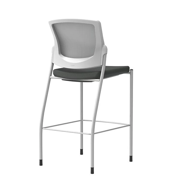 Union & Scale™ Workplace2.0™ Bistro Height Stool Fog Mesh, Armless, Iron Ore Fabric (54262)
