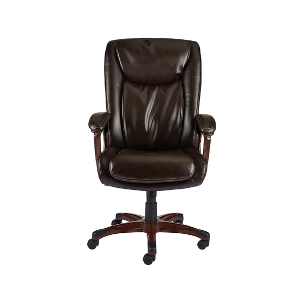Quill BrandĀ® Westcliffe Bonded Leather Computer And Desk Chair, Brown (50219R-CC) - Image 2