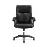 HON SofThread Leather High-Back Executive Chair, Center-Tilt, Fixed Arms, Black (BSXVL151SB11)