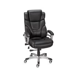 Quill BrandĀ® Baird Bonded Leather Manager Chair, Black (23234)