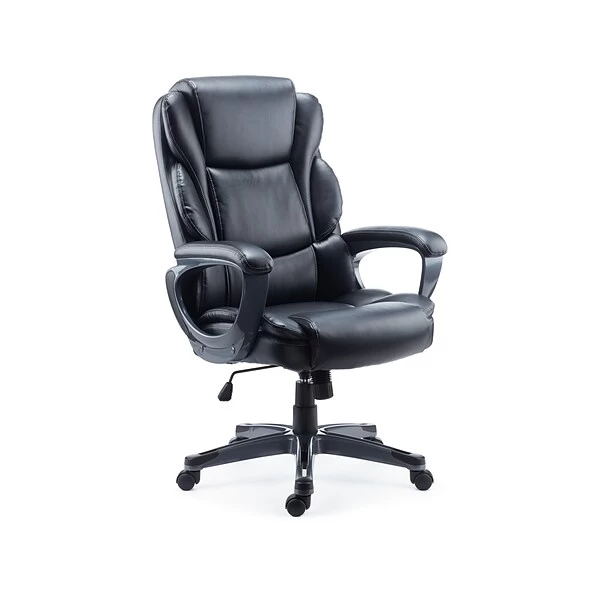 Quill Brand® Mcallum Bonded Leather Manager Chair, Black (51473)