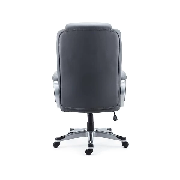 Quill BrandĀ® Mcallum Bonded Leather Manager Chair, Gray (51474)