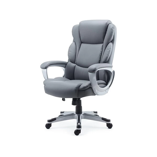 Quill BrandĀ® Mcallum Bonded Leather Manager Chair, Gray (51474) - Image 3