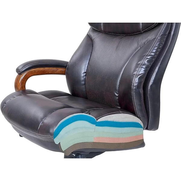 La-Z-Boy Trafford Faux Leather Executive Big & Tall Chair, 400 Lb. Capacity, Vino Brown (45782OSS) - Image 2