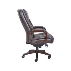 La-Z-Boy Winston Ergonomic Faux Leather Executive Big & Tall Chair, 400 Lb. Capacity, Brown (44763)