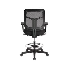 EuroTech Apollo Mesh Fabric Back Fabric Drafting Chair, Black (DFT9800)