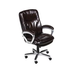Serta Executive Ergonomic Faux Leather Executive Big & Tall Chair, 350 Lb. Capacity, Roasted Chestnut (43502OSS)