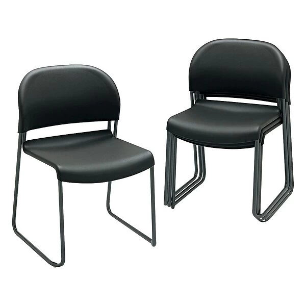 HON GuestStacker Plastic Banquet/Reception Chairs, Onyx, 4/Pack (HON4031ONT) - Image 2