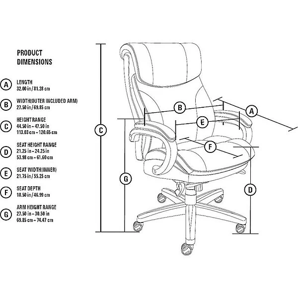 La-Z-Boy Trafford Faux Leather Executive Big & Tall Chair, 400 Lb. Capacity, Vino Brown (45782OSS) - Image 6