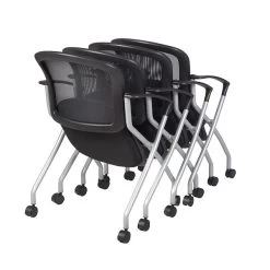 Regency Cadence Mesh Nesting Chair, Black (2309BK4PK)