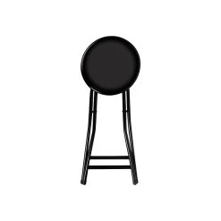 Trademark Global Home 24"H PVC Folding Stool, Black (82-0827)