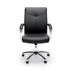 OFM Essentials SofThread Leather Conference Chair, Black (E1003)